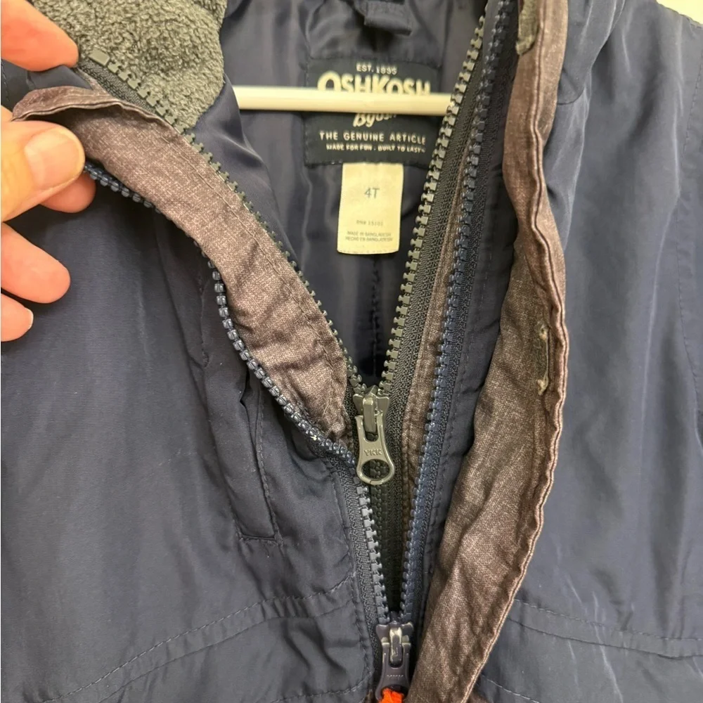 OshKosh B'gosh Blue and Gray Hooded Jacket